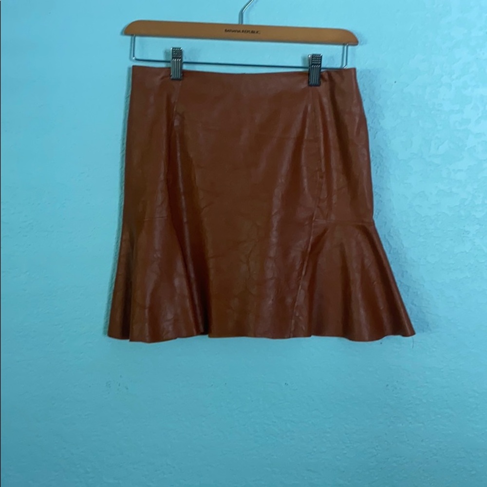 Brown Leather Skirt, Small